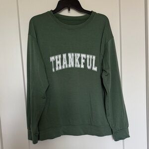 Green Thankful Sweatshirt